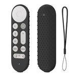 Silicone Case for Google TV Streamer 4K Remote Control Anti-Slip Shockproof Protective Cover with Lanyard