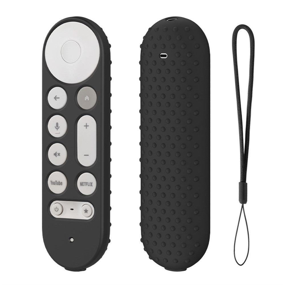 Silicone Case for Google TV Streamer 4K Remote Control Anti-Slip Shockproof Protective Cover with Lanyard