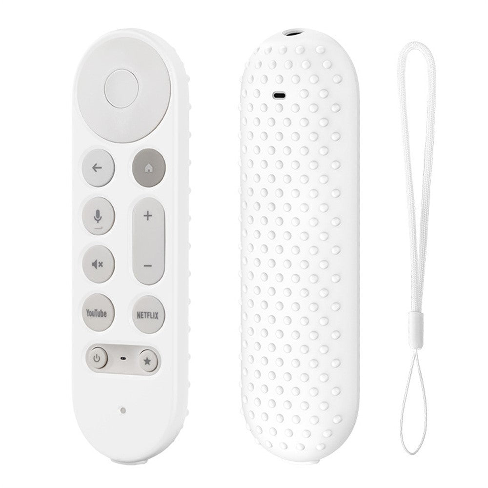Silicone Case for Google TV Streamer 4K Remote Control Anti-Slip Shockproof Protective Cover with Lanyard