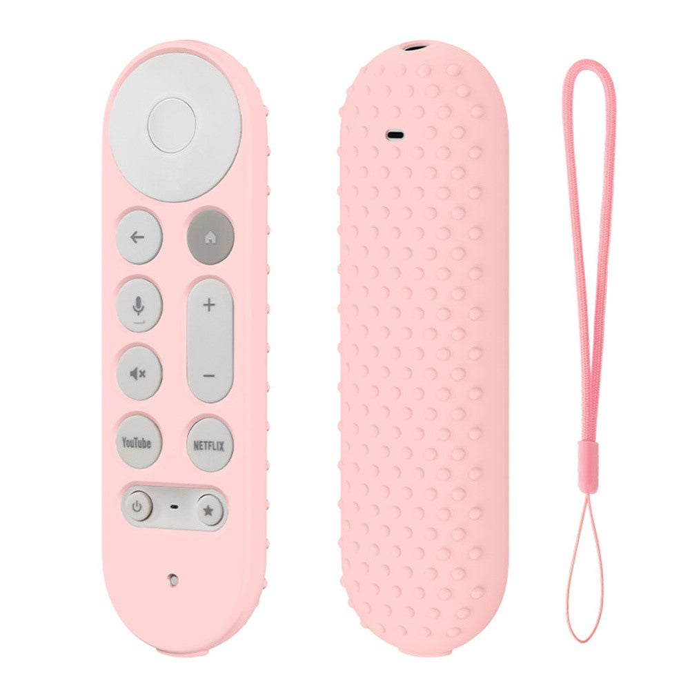 Silicone Case for Google TV Streamer 4K Remote Control Anti-Slip Shockproof Protective Cover with Lanyard