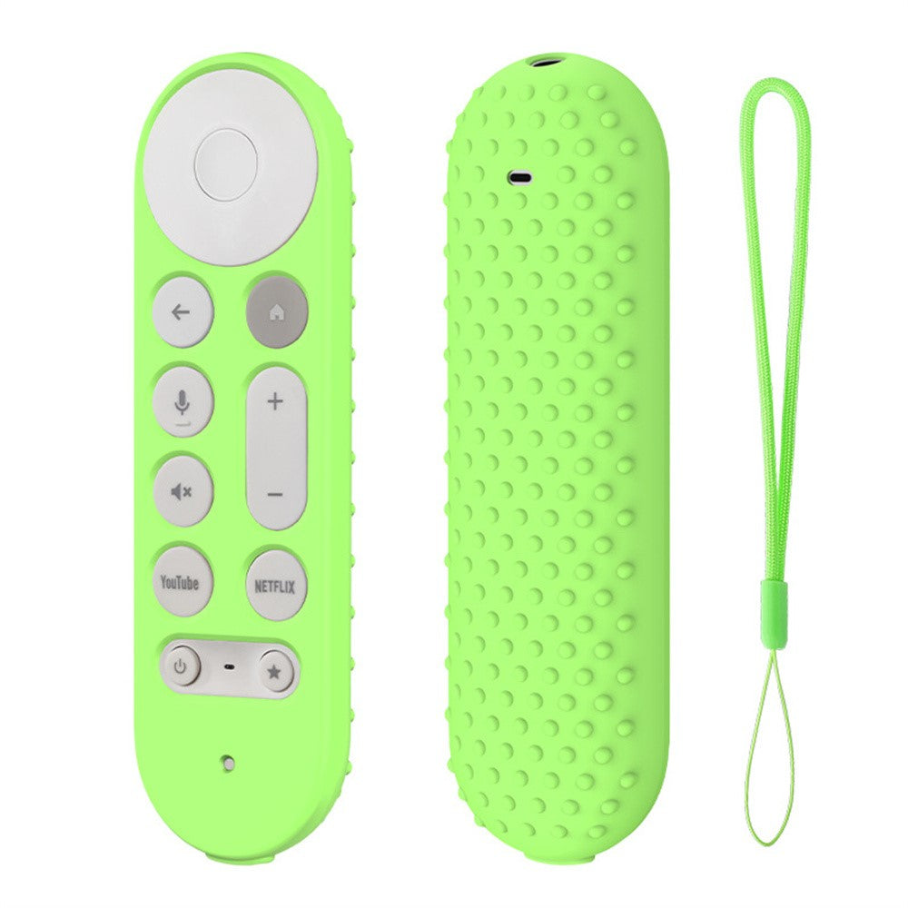 Silicone Case for Google TV Streamer 4K Remote Control Anti-Slip Shockproof Protective Cover with Lanyard