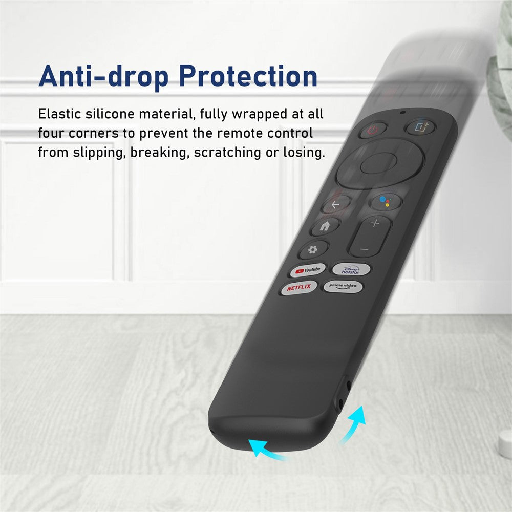 Silicone Remote Control Cover for OnePlus TV Q2 Pro Anti-Drop Shockproof Dust-proof Protective Case with Lanyard
