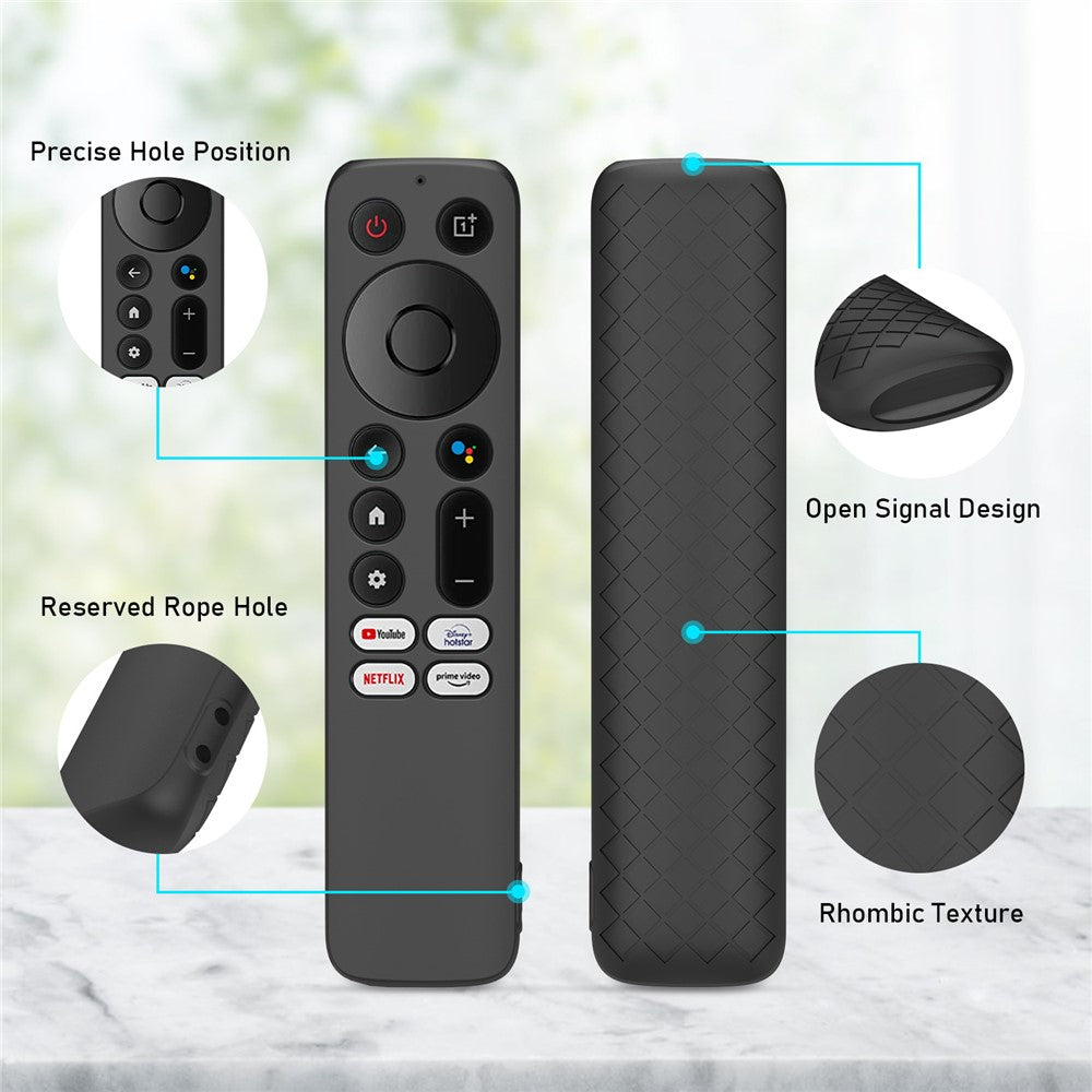 Silicone Remote Control Cover for OnePlus TV Q2 Pro Anti-Drop Shockproof Dust-proof Protective Case with Lanyard