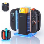 TRANSNOVO S73-018 6 in 1 Charging Dock for Nintendo Switch 2 / OLED / Switch Joy-Con Charger Stand with RGB Light