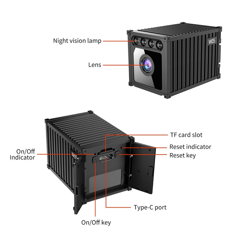 MZ05 4K HD Mini Camera Container Design Magnetic Mount Night Vision Motion Detection Security Camera