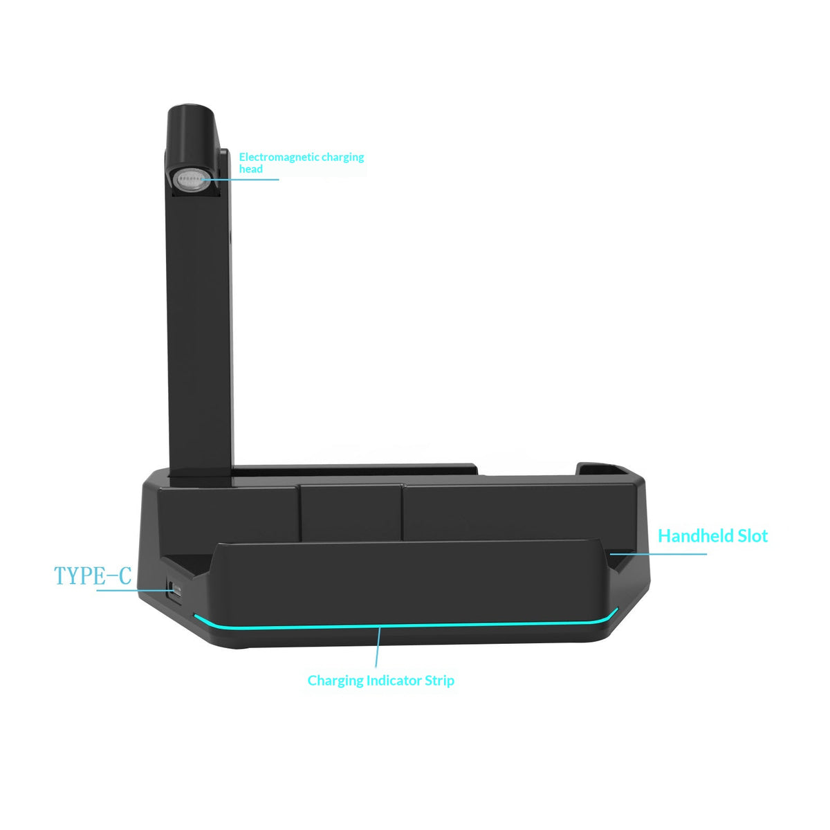 KJH-opladningsdock til Asus ROG Xbox Ally X (2025)/Ally (2025) magnetisk hurtigopladningsstander med LED-lysbånd