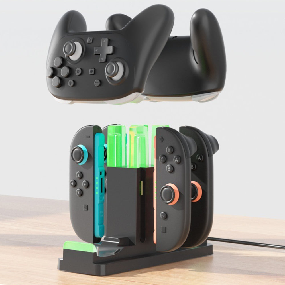 IPLAY HBS-2862 For Nintendo Switch 2/Switch 2 Pro/Switch Pro 6 in 1 Charging Dock Joy-Con Controller Charging Base