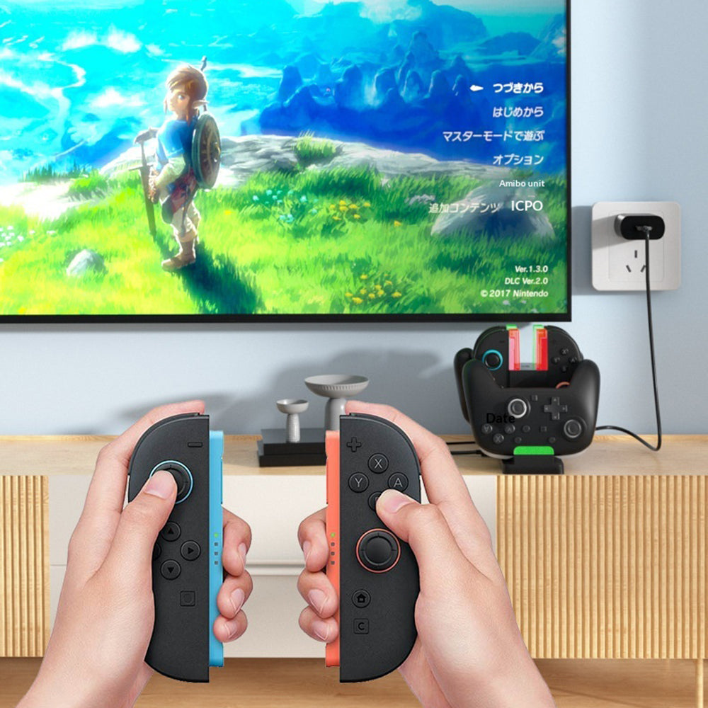 IPLAY HBS-2862 For Nintendo Switch 2/Switch 2 Pro/Switch Pro 6 in 1 Charging Dock Joy-Con Controller Charging Base