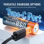 JYS-X160 RGB Lighting 4-Slot Battery Charging Station with 4Pcs 1600mAh AA Lithium Batteries for VR Controllers