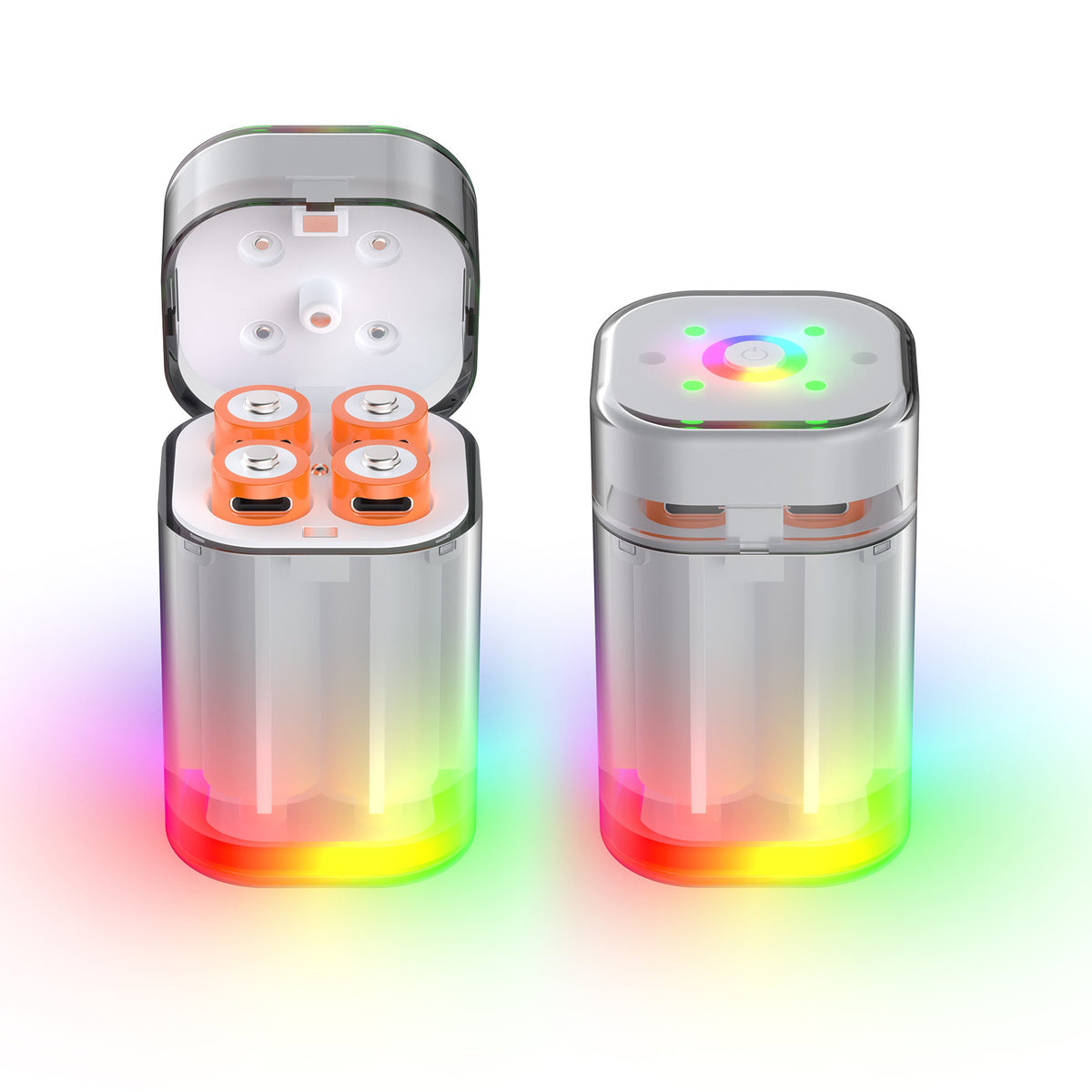 JYS-X160 RGB Lighting 4-Slot Battery Charging Station with 4Pcs 1600mAh AA Lithium Batteries for VR Controllers