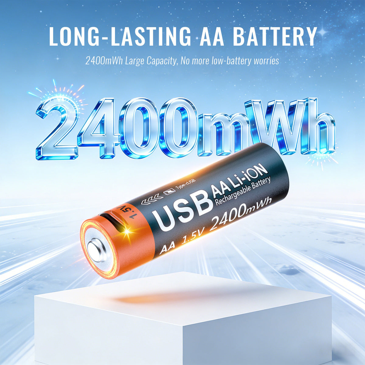 JYS-X160 RGB Lighting 4-Slot Battery Charging Station with 4Pcs 1600mAh AA Lithium Batteries for VR Controllers