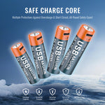 JYS-X160 RGB Lighting 4-Slot Battery Charging Station with 4Pcs 1600mAh AA Lithium Batteries for VR Controllers