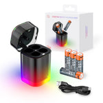 JYS-X160 RGB Lighting 4-Slot Battery Charging Station with 4Pcs 1600mAh AA Lithium Batteries for VR Controllers