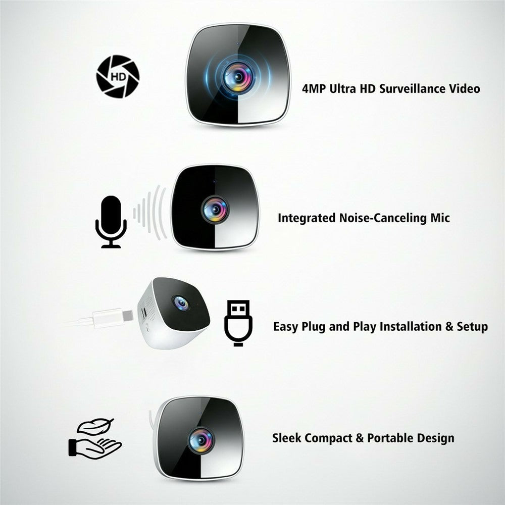 4MP Window Security Camera WiFi Dual-Band Night Vision Human Detection Two-Way Audio Safety Camera (No Memory Card)