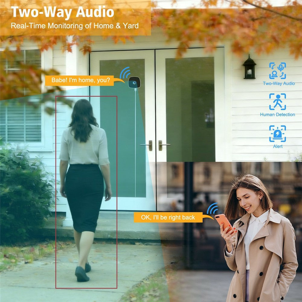 4MP Window Security Camera WiFi Dual-Band Night Vision Human Detection Two-Way Audio Safety Camera (No Memory Card)