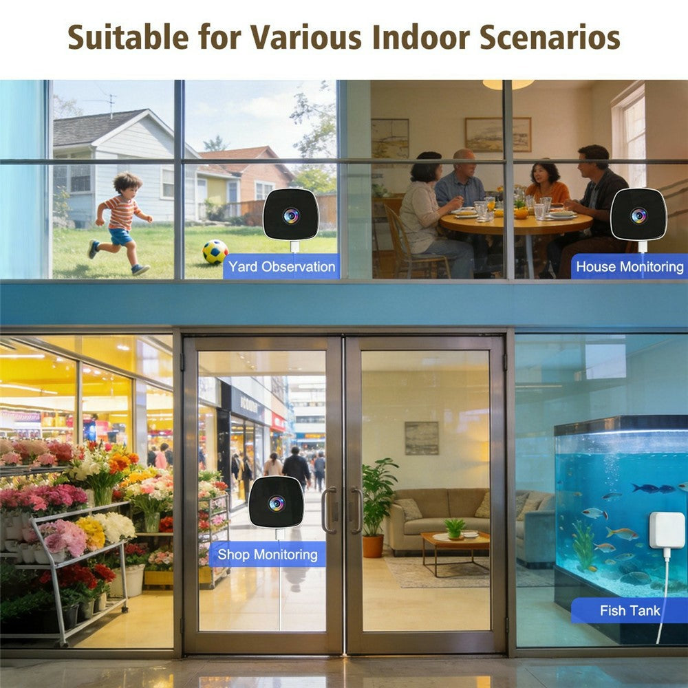 4MP Window Security Camera WiFi Dual-Band Night Vision Human Detection Two-Way Audio Safety Camera (No Memory Card)