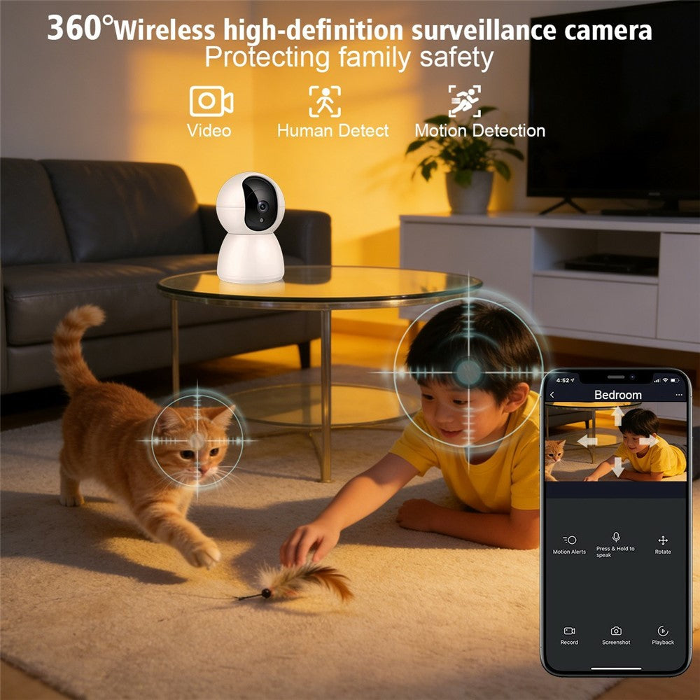 M12 Two-way Audio WiFi Security Camera Motion Detection Night Vision 360 Degree PTZ IP Camera