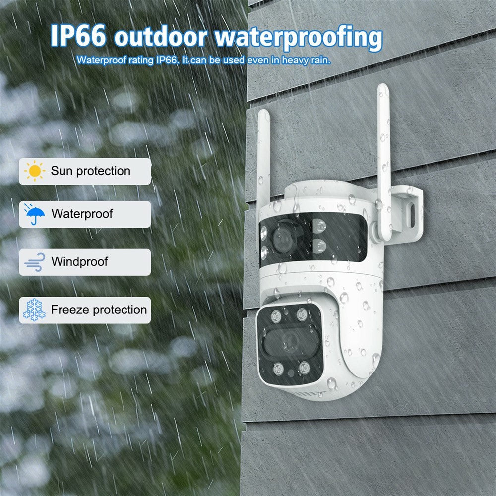 BD03 Dual Lens PTZ Security Camera IP66 Waterproof AI Detection Night Vision WiFi Surveillance Camera