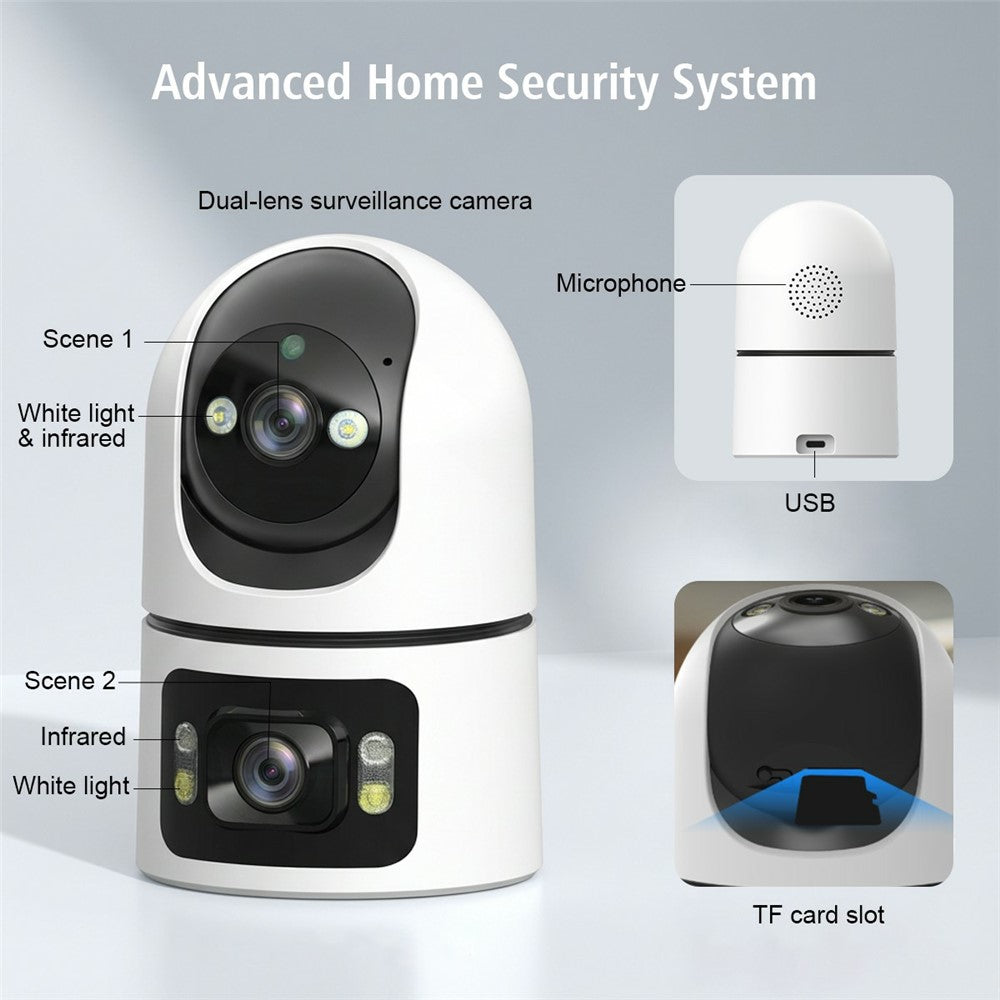 M15 Dual Lens WiFi Security Camera 6MP Pan Tilt Two Way Audio Night Vision IP Camera (without TF Card)