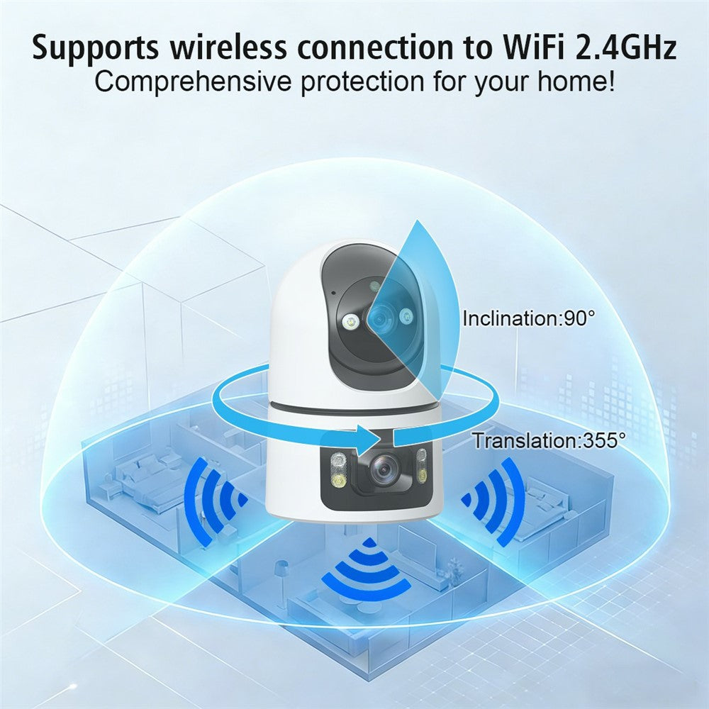 M15 Dual Lens WiFi Security Camera 6MP Pan Tilt Two Way Audio Night Vision IP Camera (without TF Card)