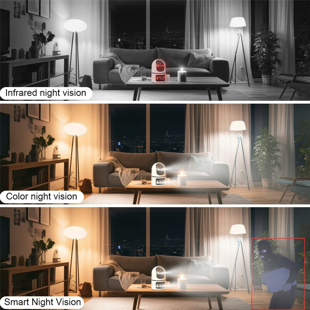 M15 Dual Lens WiFi Security Camera 6MP Pan Tilt Two Way Audio Night Vision IP Camera (without TF Card)