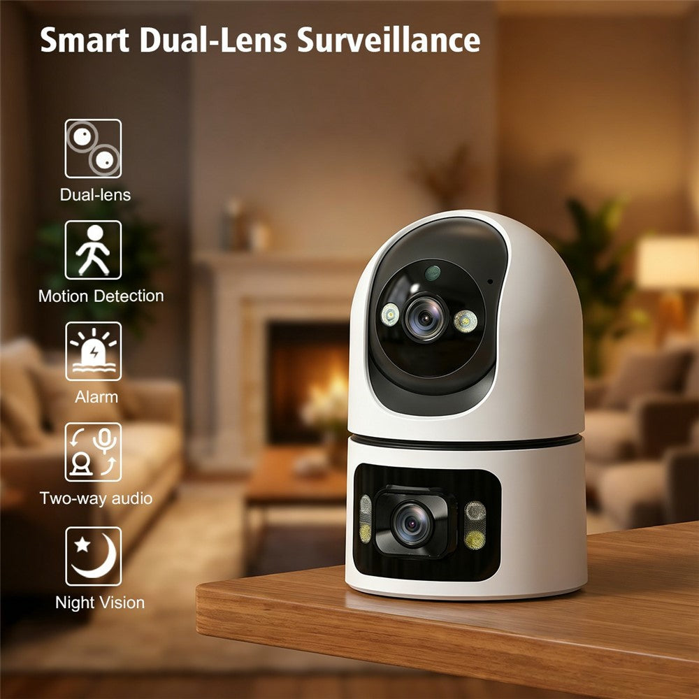 M15 Dual Lens WiFi Security Camera 6MP Pan Tilt Two Way Audio Night Vision IP Camera (without TF Card)
