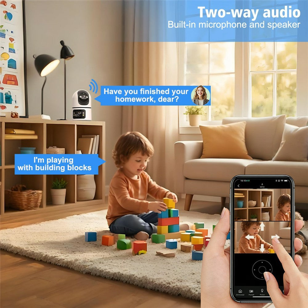 M15 Dual Lens WiFi Security Camera 6MP Pan Tilt Two Way Audio Night Vision IP Camera (without TF Card)