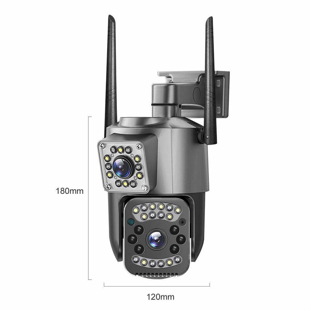 V28 IP66 Waterproof Dual Lens WiFi Security Camera Motion Detection Night Vision 3MP PTZ Camera