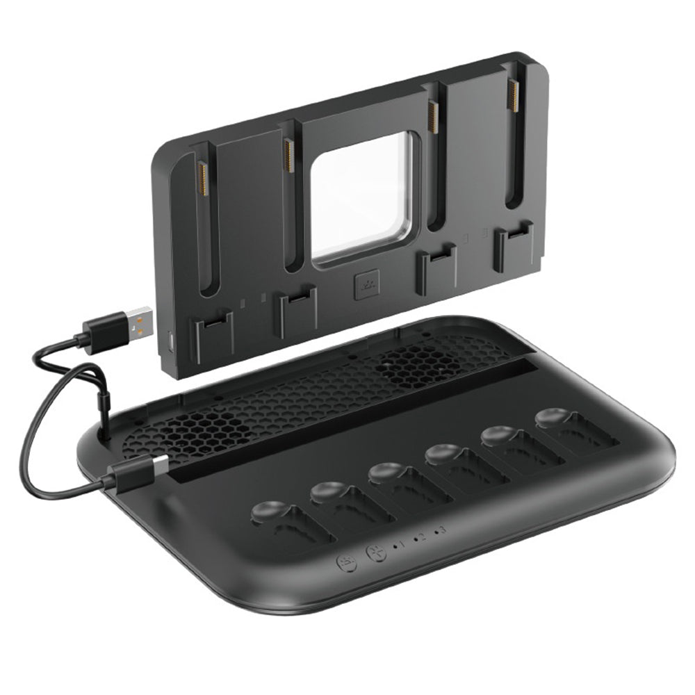 IPLAY HBS-2879 Cooling Stand for Nintendo Switch 2 / OLED / Switch RGB Lighting Charging Dock with Game Card Storage