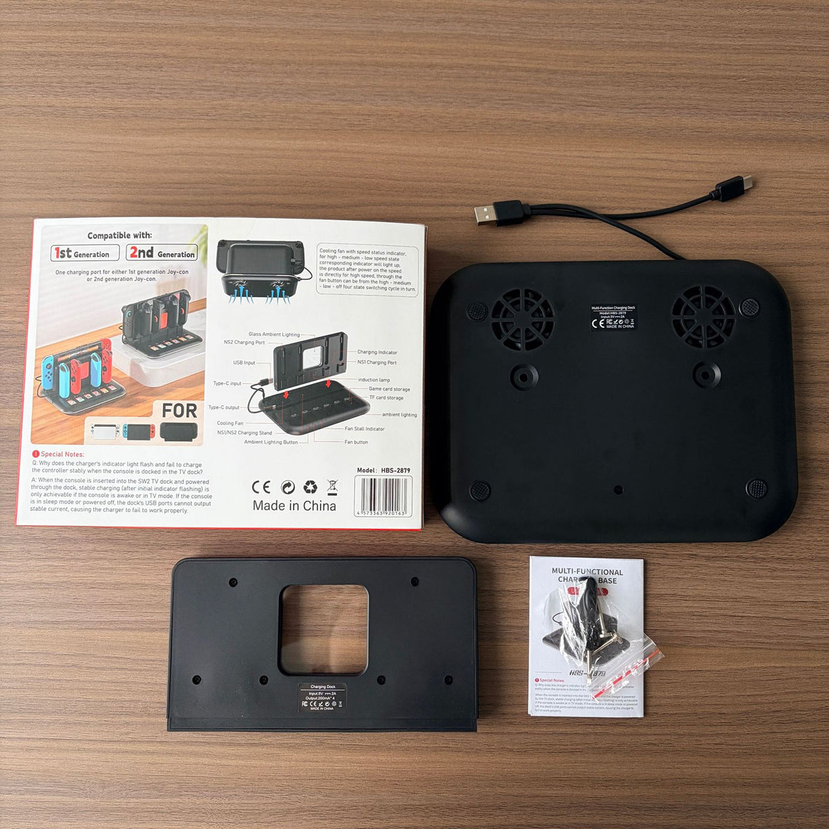 IPLAY HBS-2879 Cooling Stand for Nintendo Switch 2 / OLED / Switch RGB Lighting Charging Dock with Game Card Storage