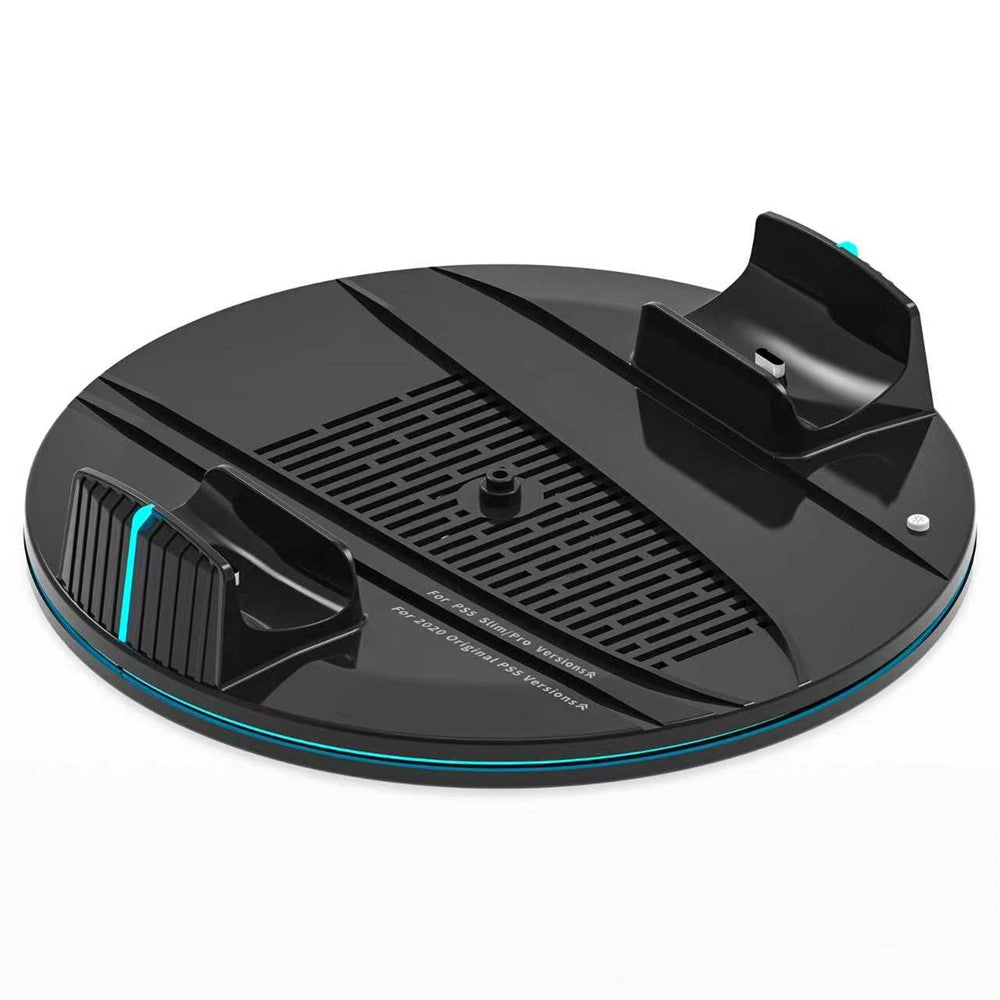 8057 Dual Controller Charging Station for Sony PlayStation 5 / 5 Slim / 5 Pro Console Stand Headphone Holder