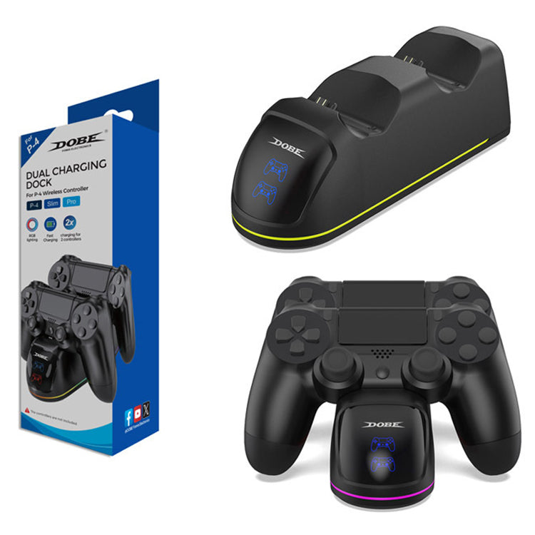DOBE FOMIS ELECTRONICS TP4-889C Charging Station for Sony PlayStation 4/4 Pro/4 Slim Dual Controller RGB Charger Dock