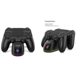 DOBE FOMIS ELECTRONICS TP4-889C Charging Station for Sony PlayStation 4/4 Pro/4 Slim Dual Controller RGB Charger Dock