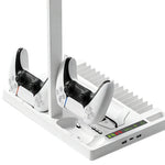 IPLAY HBP-534 Cooling Stand for Sony PlayStation 5/5 Pro/5 Slim Digital/Disc Version Dual Controller Charging Station with Fan Headset Holder