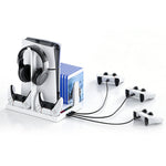 IPLAY HBP-534 Cooling Stand for Sony PlayStation 5/5 Pro/5 Slim Digital/Disc Version Dual Controller Charging Station with Fan Headset Holder
