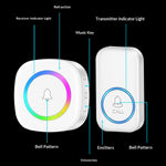 A6 Wireless Doorbell Kit 300m Range Colorful LED 60 Melodies No Wiring, 2 Transmitters + 1 Receiver