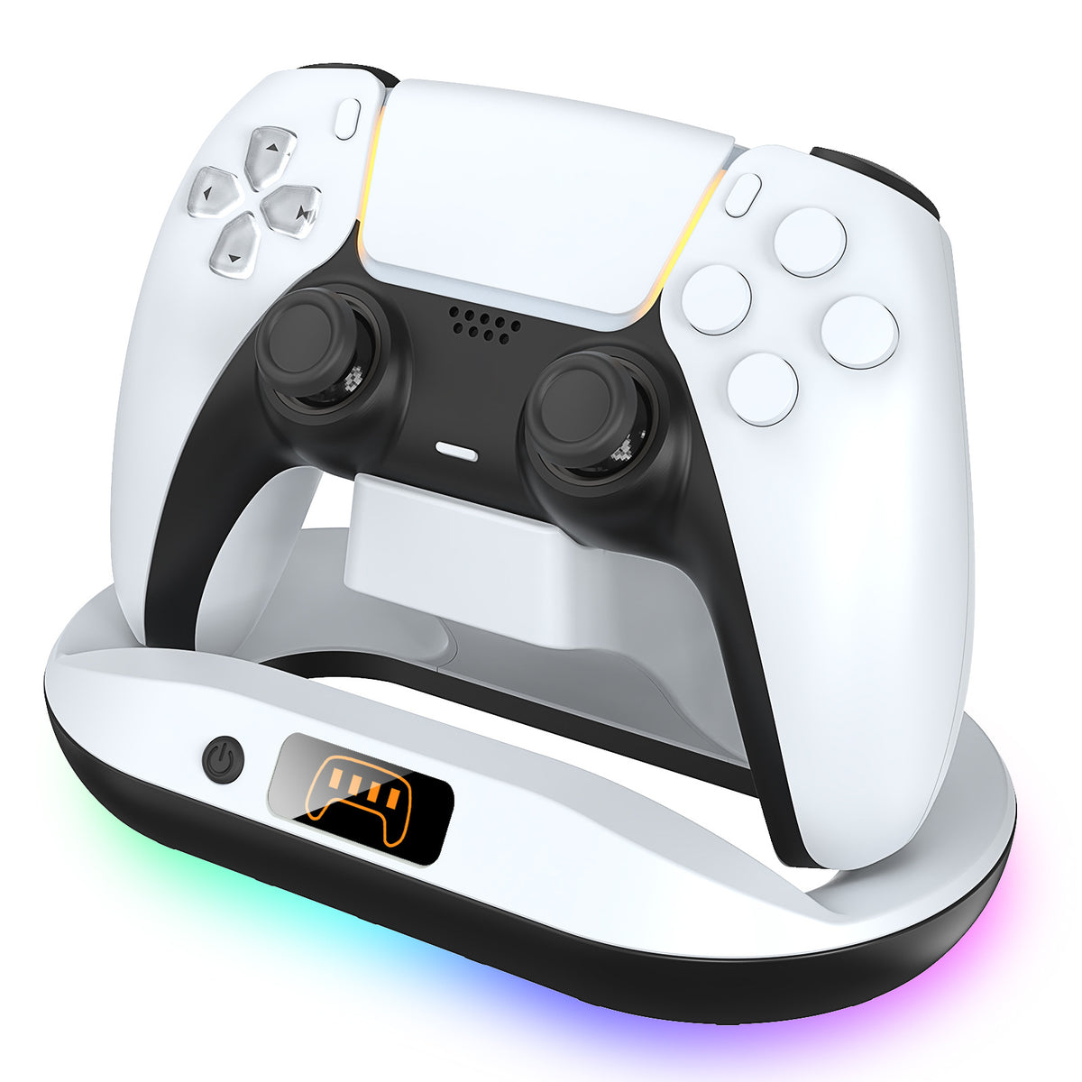 YZC-522 For Sony PlayStation 5 Controller Contact Charging Dock with RGB Light LED Display