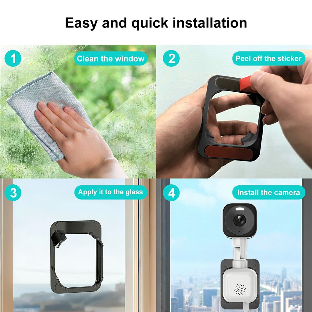 K6W-2 2K Dual Lens Window WiFi Camera Drill-Free Security Camera for Home and Shop Use