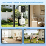K6W-2 2K Dual Lens Window WiFi Camera Drill-Free Security Camera for Home and Shop Use