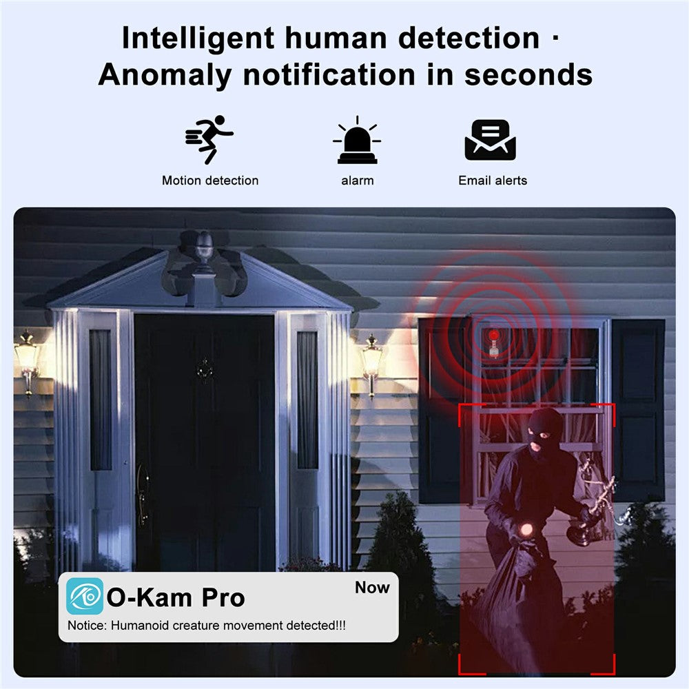 K6W-2 2K Dual Lens Window WiFi Camera Drill-Free Security Camera for Home and Shop Use
