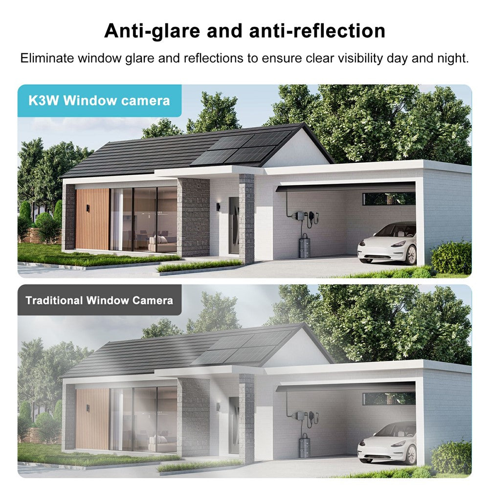 K6W-2 2K Dual Lens Window WiFi Camera Drill-Free Security Camera for Home and Shop Use