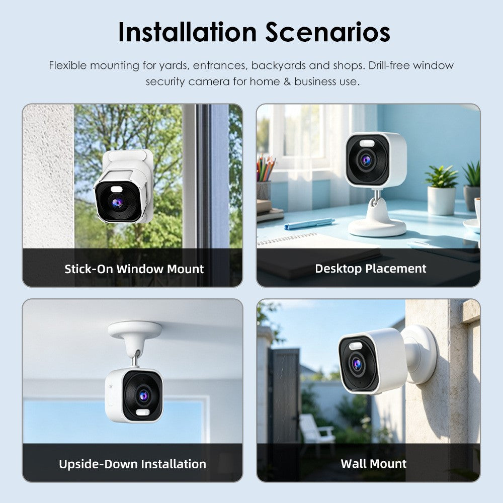 K15 1080P 3MP Security Camera 100 Degree Wide Angle IP66 WiFi Color Night Vision Two-Way Audio IP Camera