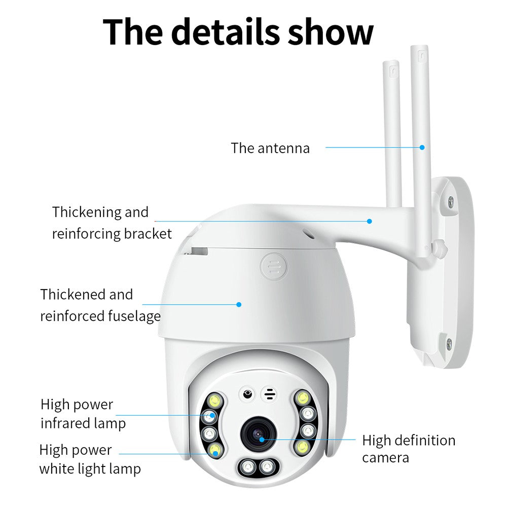SD01 Ultra HD 5MP Security Camera Outdoor Waterproof PTZ Night Vision WiFi Camera RJ45 Internet for Home Security