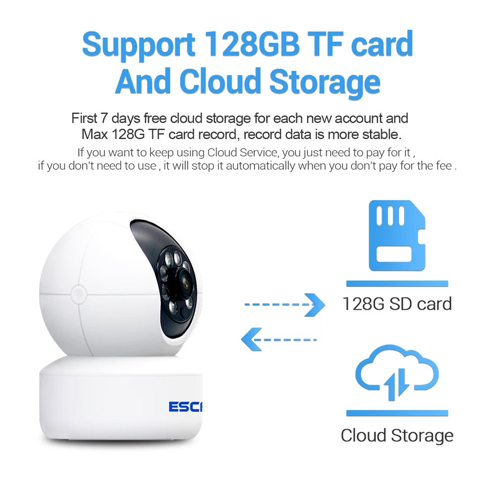 ESCAM QF005 3.0MP WiFi Two-way Voice Humanoid Detection IP Camera IR LED Night Vision Security Camera