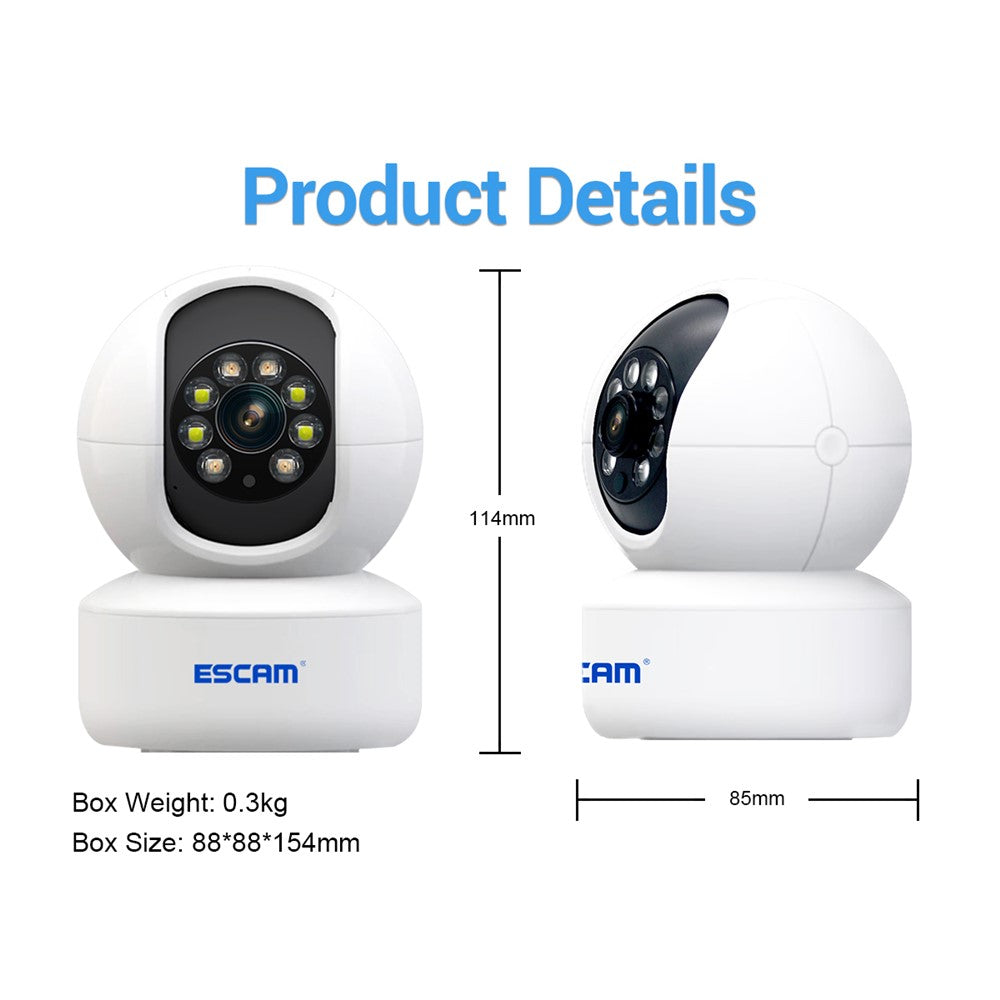ESCAM QF005 3.0MP WiFi Two-way Voice Humanoid Detection IP Camera IR LED Night Vision Security Camera
