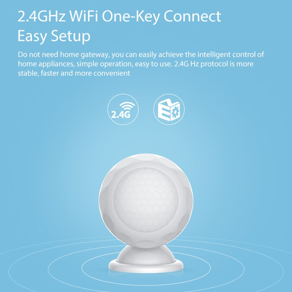 NEO NAS-PD02W Smart Wireless Infrared Sensor PIR Detector 2.4GHz WiFi Motion Sensor with Base Support Mobile Phone Control