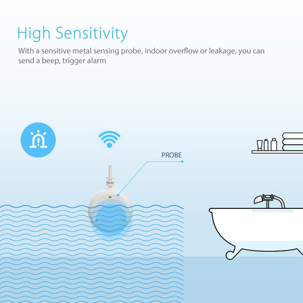 NEO NAS-WS05W WiFi Water Leak Sensor Wireless Water Leak Alarm Detector for Smart Home Life