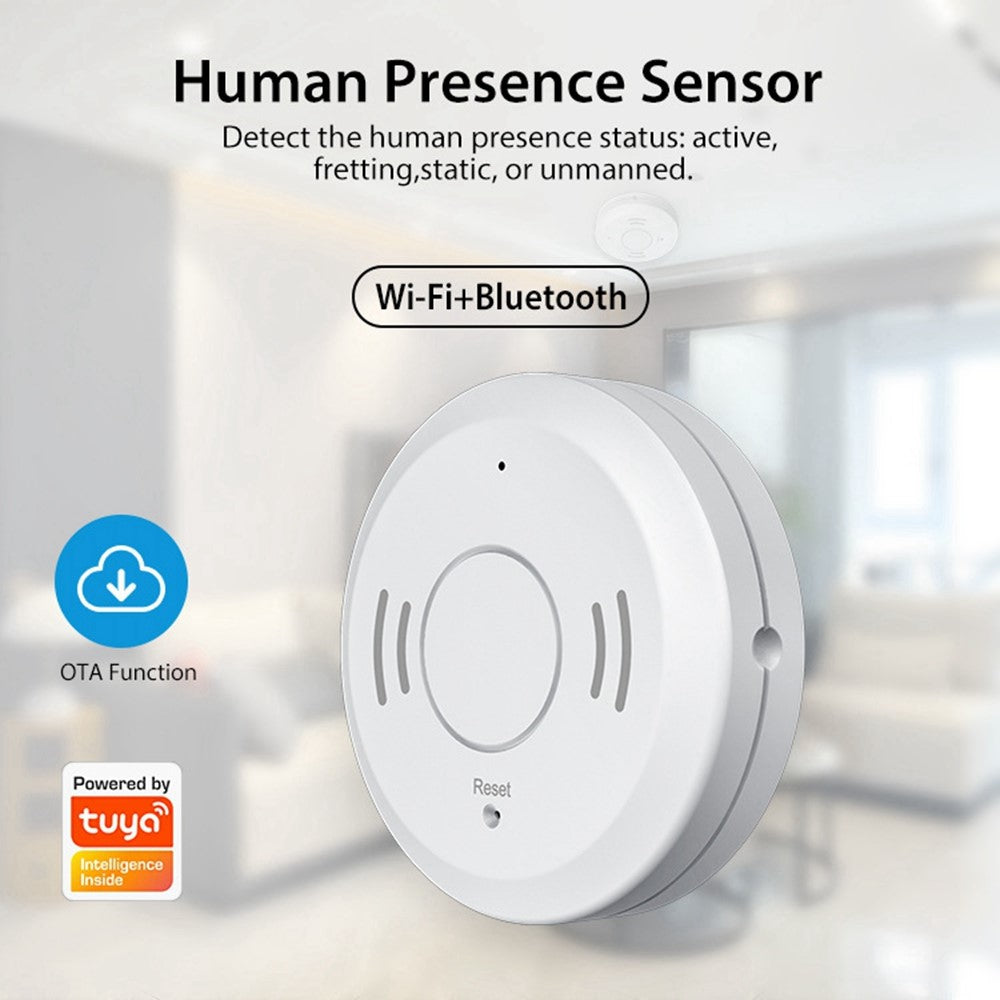 NEO NAS-PS01W Tuya Smart WiFi+Bluetooth-compatible Dual Mode Radar Human Presence Sensor APP Control Human Detection Sensor for Meeting Room Bedroom