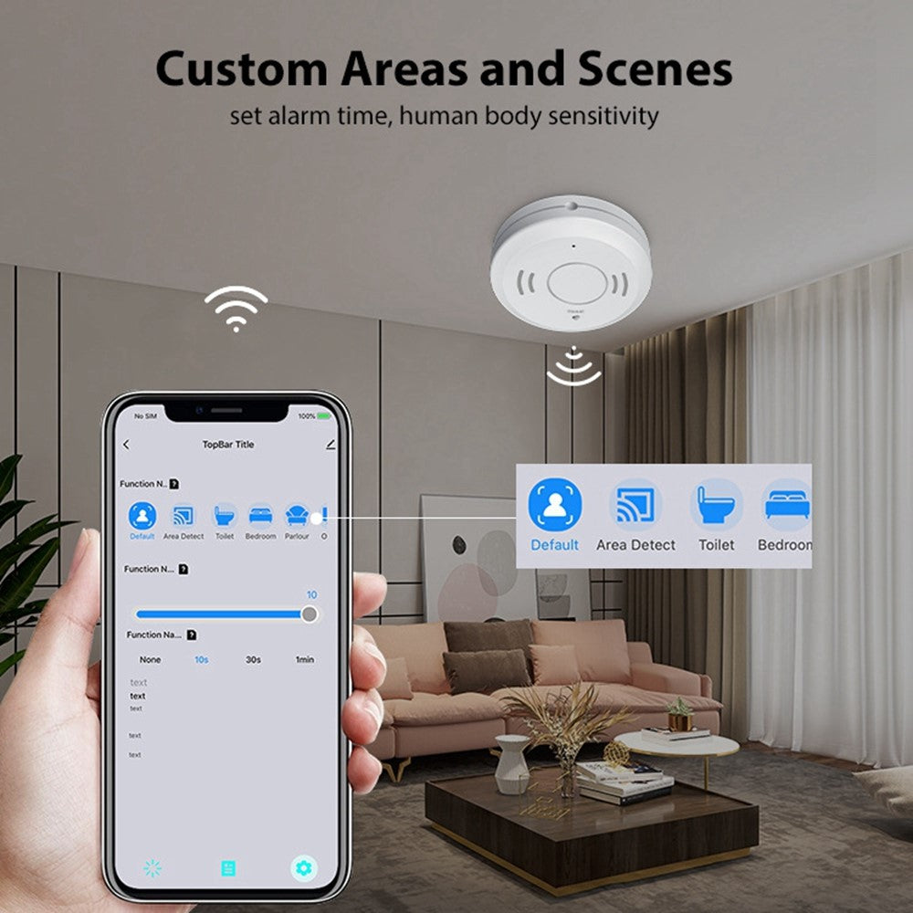 NEO NAS-PS01W Tuya Smart WiFi+Bluetooth-compatible Dual Mode Radar Human Presence Sensor APP Control Human Detection Sensor for Meeting Room Bedroom