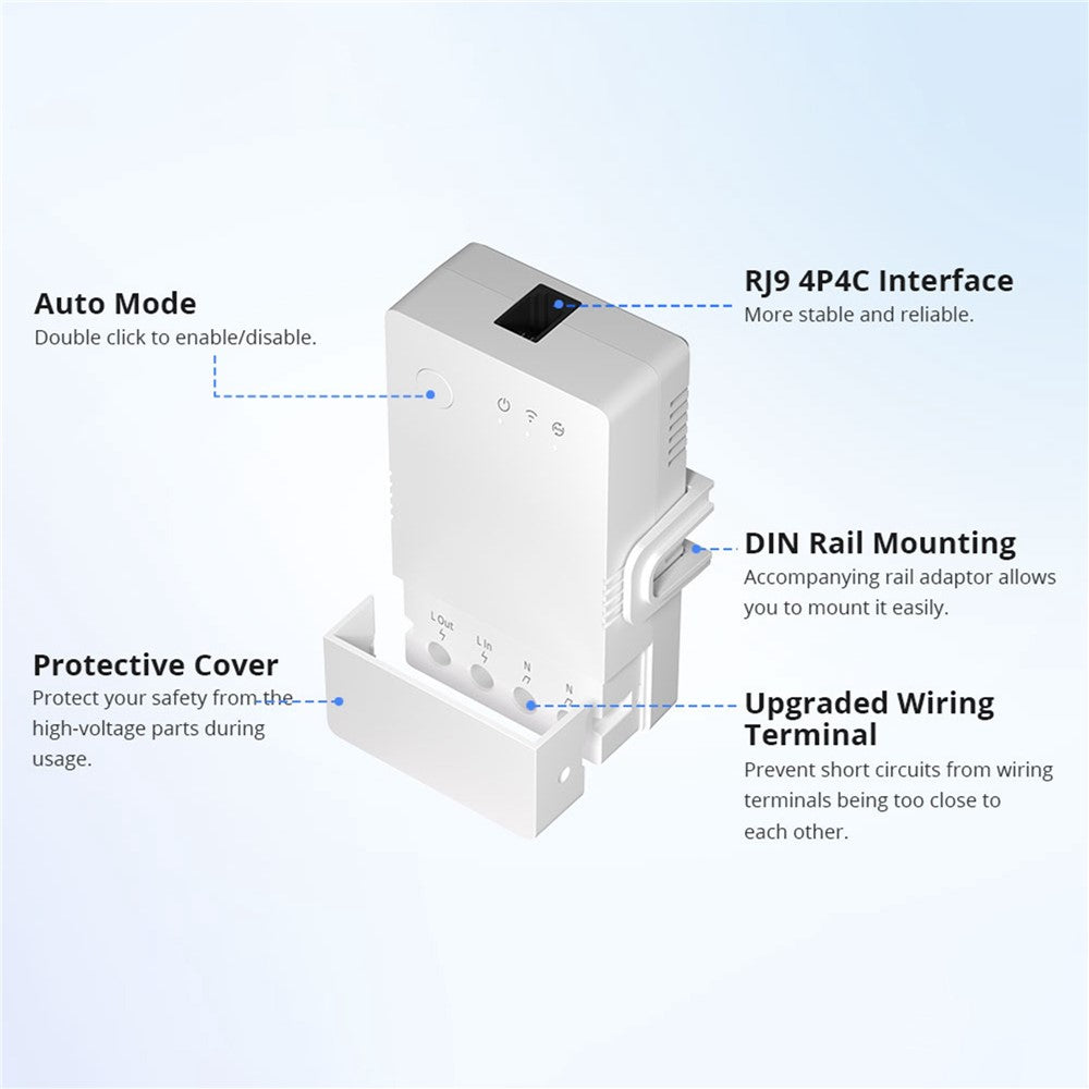 SONOFF TH Origin THR320 20A Max Smart Temperature and Humidity Monitoring Switch Temperature Humidity Sensor for Home, Swimming Pool, Greenhouse
